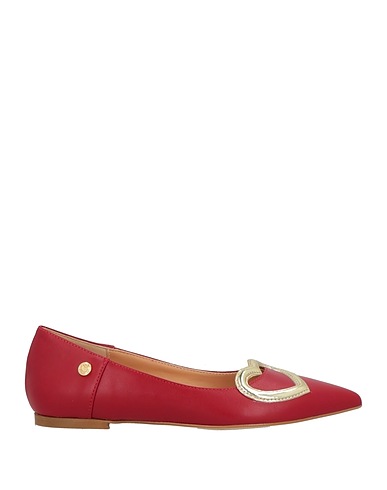 LOVE MOSCHINO Ballet flats Red Calfskin