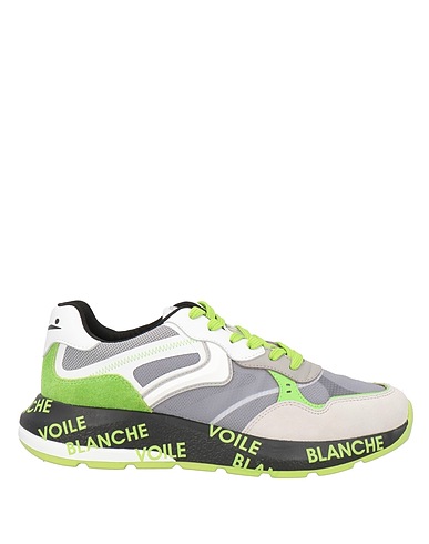 VOILE BLANCHE Sneakers Grey Leather, Textile fibres