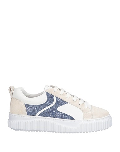 VOILE BLANCHE Sneakers Ivory Leather, Textile fibres