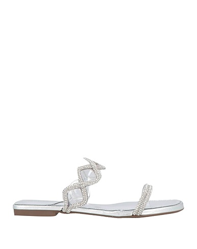 SCHUTZ Sandals Silver PVC - Polyvinyl chloride, Textile fibers