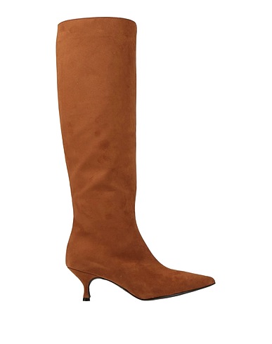 DIVINE FOLLIE Boots Brown Textile fibers
