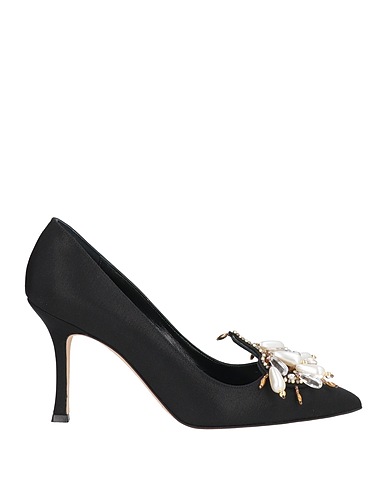 MANOLO BLAHNIK Escarpins Noir Fibres textiles