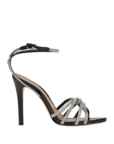 SCHUTZ Sandals Black Leather, Other Fibres