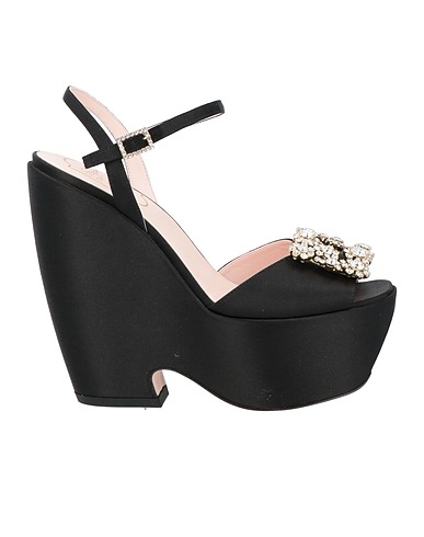 ROGER VIVIER Sandals Black Textile fibres