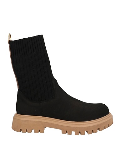 NILA & NILA Ankle boot Black Leather, Textile fibers