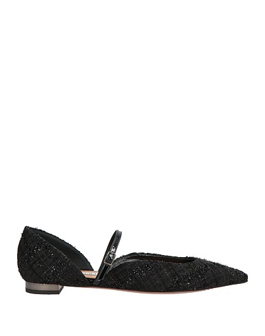 AQUAZZURA Footwear Black Leather, Textile fibers