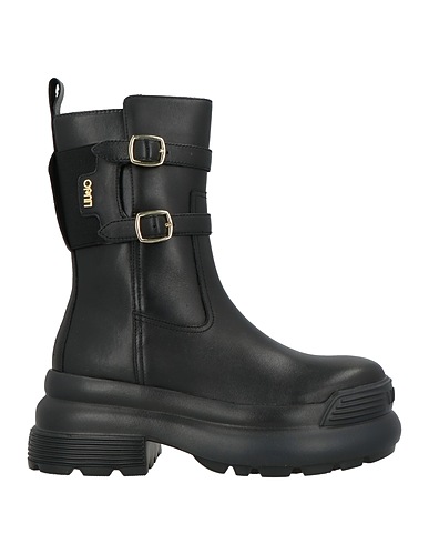 LIU •JO Ankle boot Black Calfskin, Elastic fibres