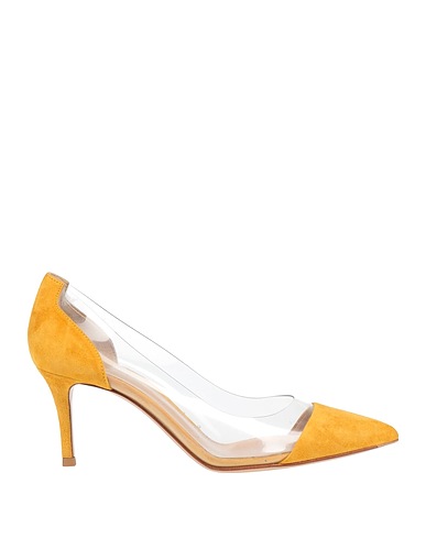 GIANVITO ROSSI Décolleté Giallo ocra Pelle, PVC - Polivinilcloruro