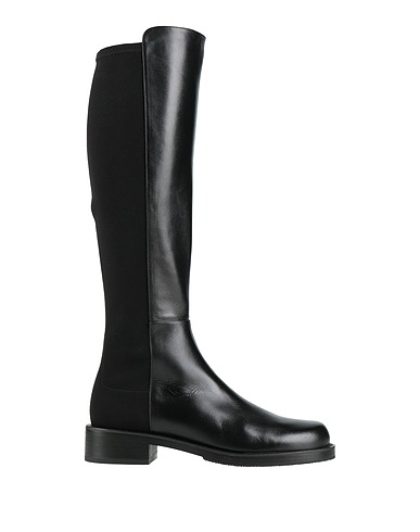 STUART WEITZMAN Сапоги Чёрный Кожа, Текстильное волокно
