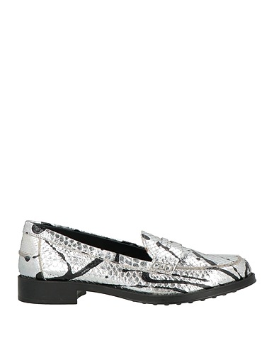 TOD'S Loafers Silver Snakeskin
