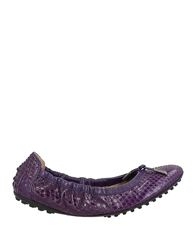 TOD'S Μπαλαρίνα Μωβ Δέρμα φιδιού
