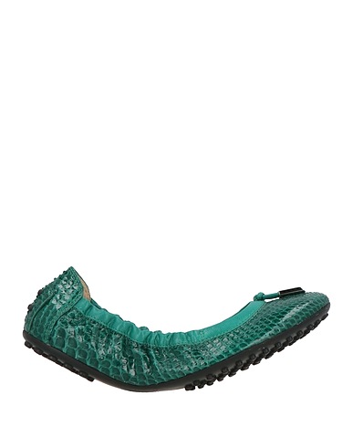 TOD'S Ballerines Vert émeraude Cuir de serpent