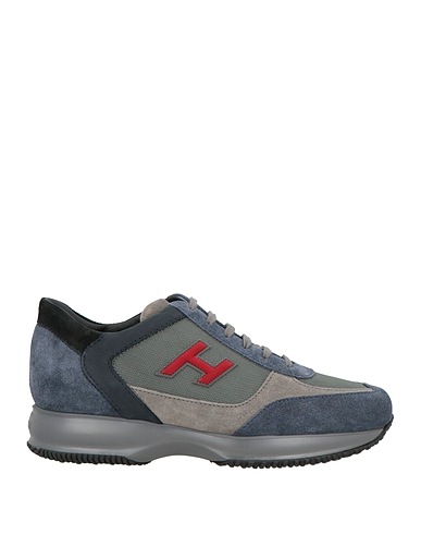 HOGAN Sneakers Navy blue Leather, Textile fibres
