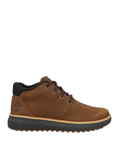 TIMBERLAND Ankle boot Brown Leather, Textile fibres