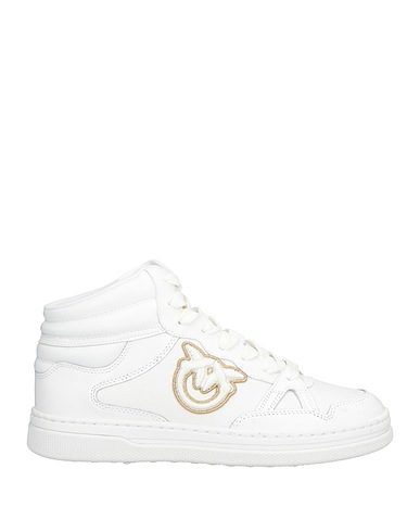PINKO Sneakers White Calfskin, Textile fibres