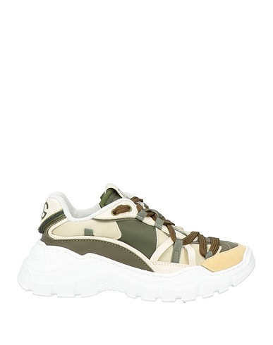 DOLCE&GABBANA Sneakers Military green 53% Viscose, 35% Cotton, 9% Calfskin, 3% Polyamide