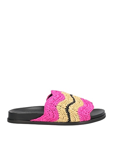 MARNI x NO VACANCY INN Sandals Fuchsia Natural raffia