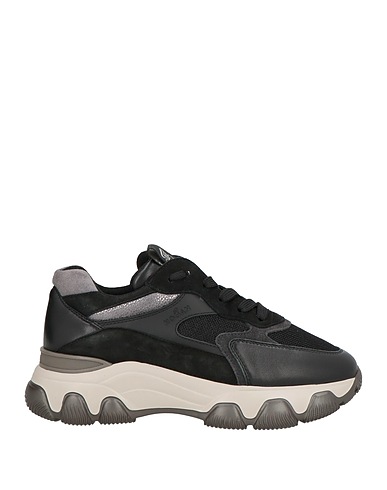 HOGAN Sneakers Black Leather, Textile fibres