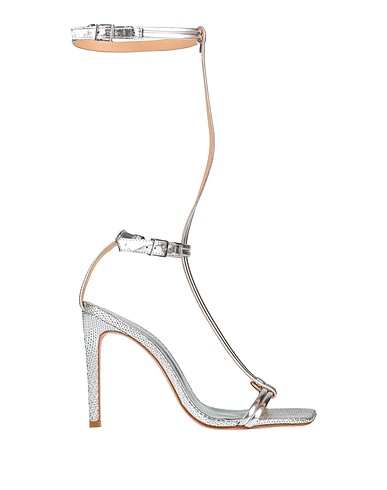 SCHUTZ Sandals Silver Leather