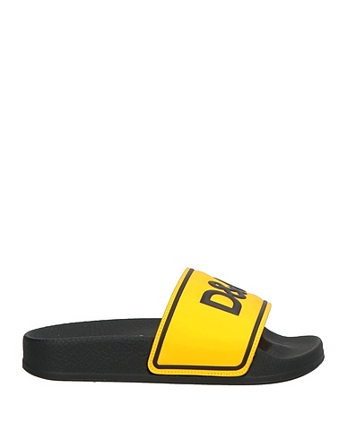 DOLCE&GABBANA Ciabatte e pantofole Giallo Pelle di vitello