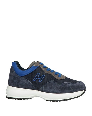 HOGAN Sneakers Navy blue Leather, Textile fibres