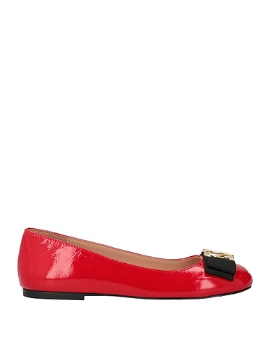 LOVE MOSCHINO Ballet flats Red Leather