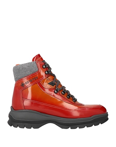 SANTONI Ankle boot Rust Leather, Synthetic fibers