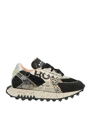 RUN OF Sneakers Schwarz Leder, Gewebefasern