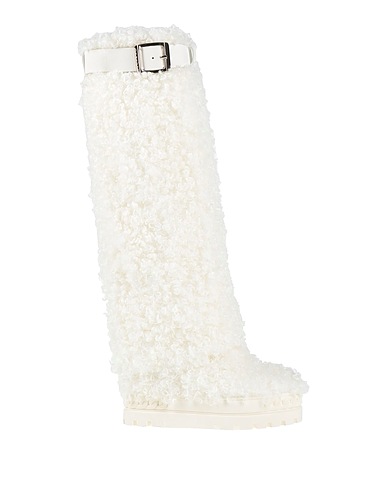 CASADEI Boots White Textile fibers, Leather