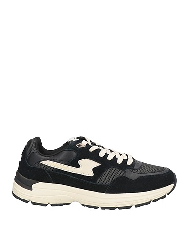 S.W.C STEPNEY WORKERS CLUB Sneakers Black Leather, Textile fibers