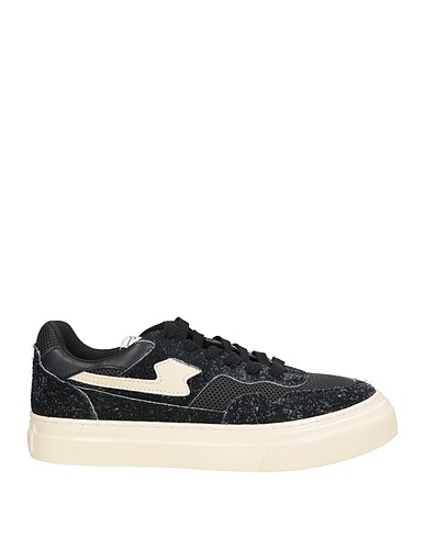 S.W.C STEPNEY WORKERS CLUB Sneakers Black Leather, Textile fibers