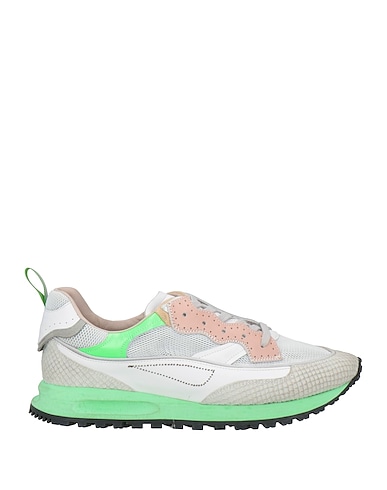 HIDNANDER Sneakers White Leather, Textile fibres