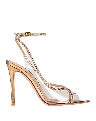 GIANVITO ROSSI Sandals Platinum Leather, Rubber