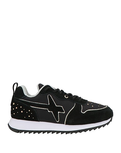 W6YZ Sneakers Schwarz Leder, Gewebefasern