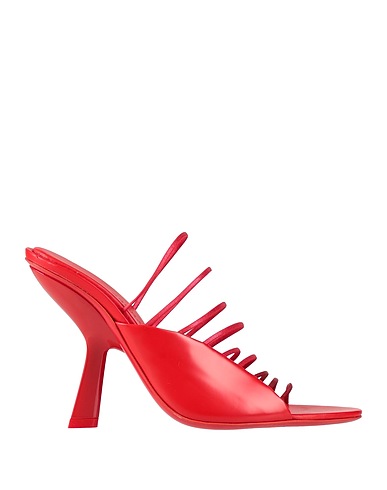 FERRAGAMO Sandals Red Leather, Textile fibers