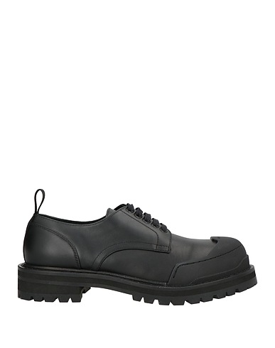 MARNI Laced shoes Black Leather, Rubber