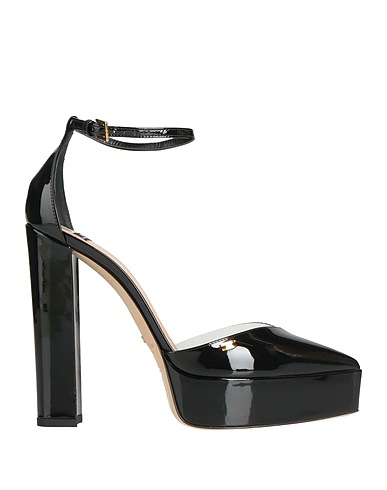 ELISABETTA FRANCHI Pump Black Leather, Plastic