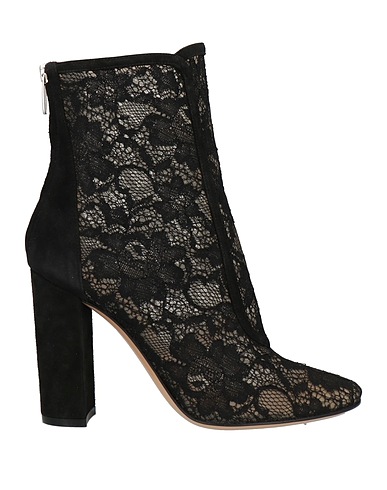 GIANVITO ROSSI Ankle boot Black Leather, Textile fibers
