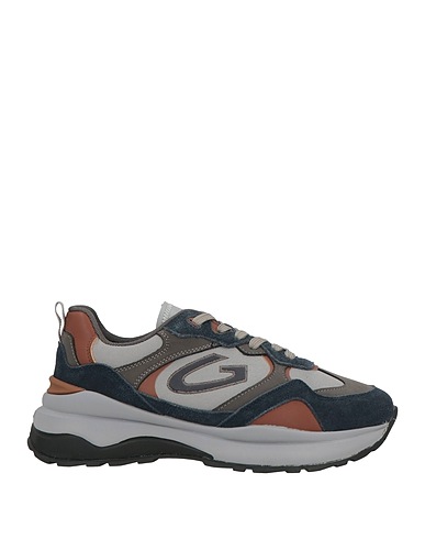 ALBERTO GUARDIANI Sneakers Grey Leather, Textile fibres