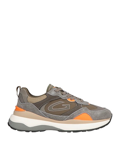 ALBERTO GUARDIANI Sneakers Military green Leather, Textile fibres