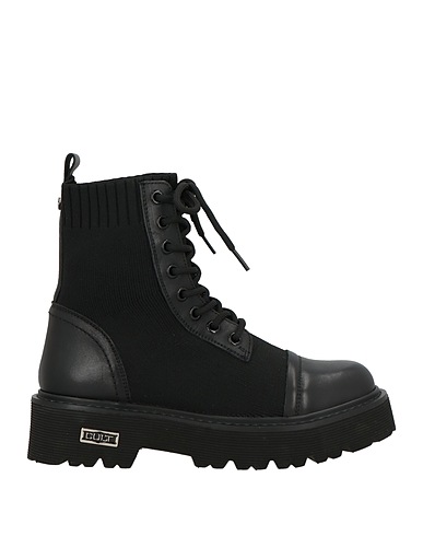 CULT Ankle boot Black Leather, Textile fibres