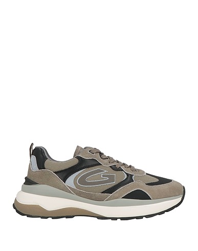 ALBERTO GUARDIANI Sneakers Grey Textile fibers, Leather