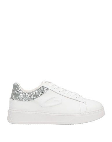 ALBERTO GUARDIANI Sneakers White Leather, Textile fibers
