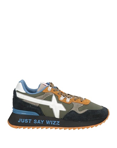 W6YZ Sneakers Military green Leather, Textile fibres