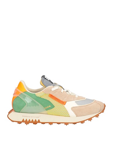RUN OF Sneakers Beige Leder, Gewebefasern