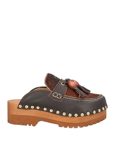 JEJIA Mules and clogs Dark brown Leather