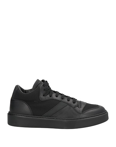 DOUCAL'S Sneakers Black Leather, Textile fibres