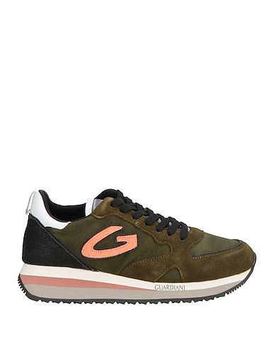 ALBERTO GUARDIANI Sneakers Military green Textile fibres, Leather
