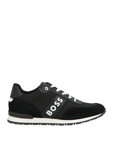 BOSS Sneakers Black Leather, Textile fibers