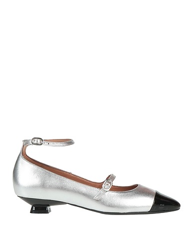 J.A.P. JOSE ANTONIO PEREIRA Ballet flats Silver Leather